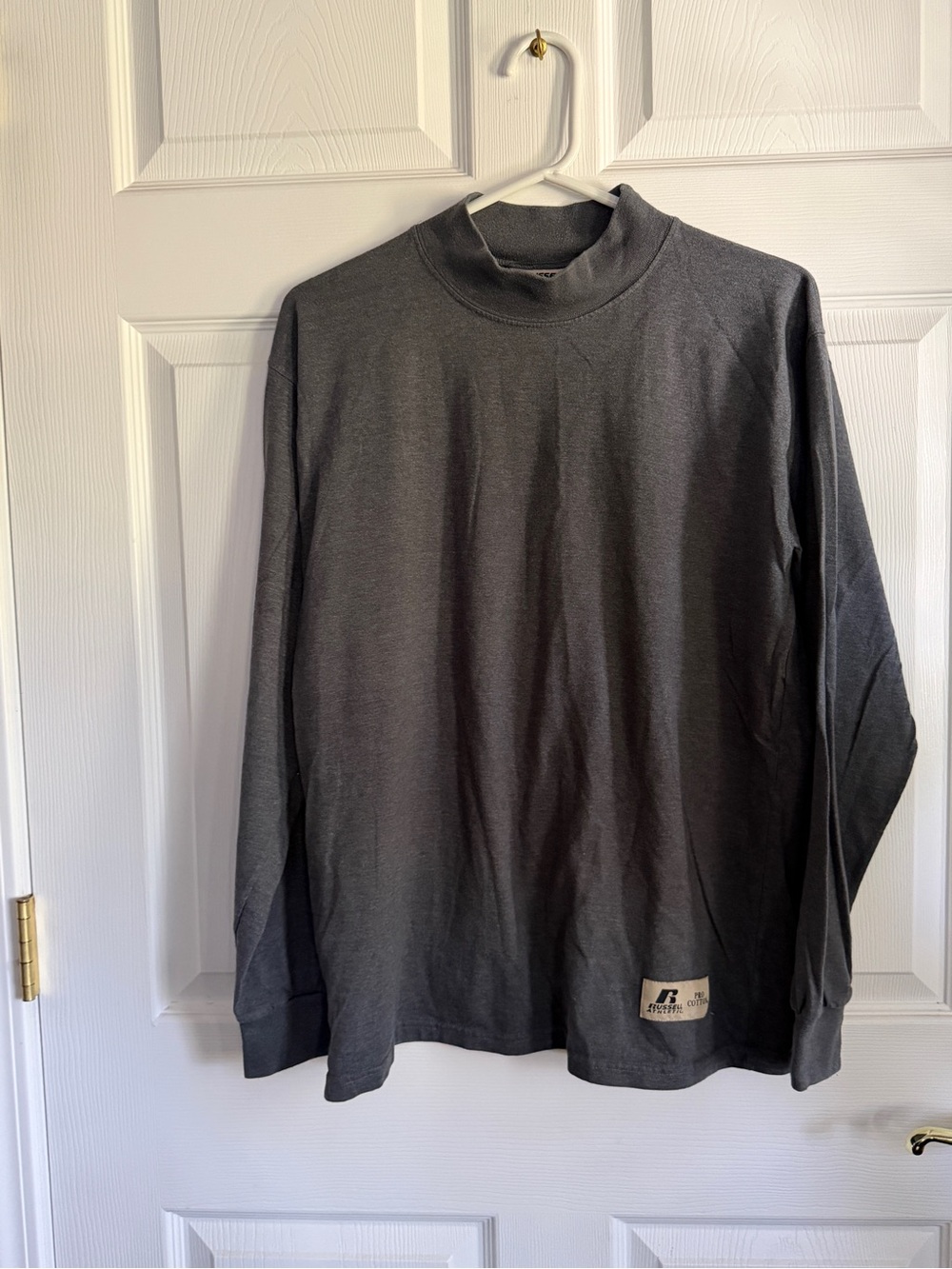 Russell Athletic Charcoal Long Sleeve Mock Neck Tee